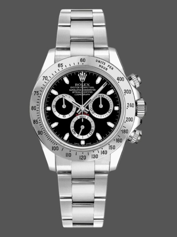 Rolex Daytona 116520 Stainless Steel Case Black Dial 40MM Mens Replica Watch