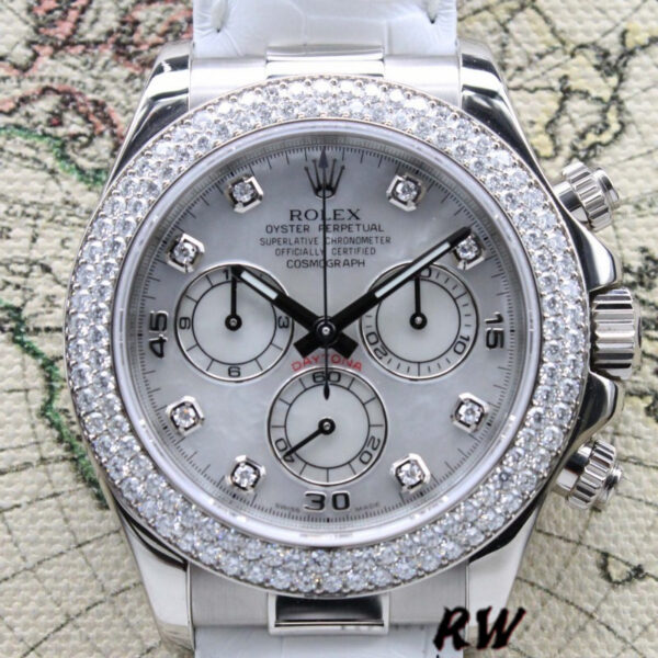 Rolex Cosmograph Daytona 116589 White MOP Diamond Dial 40MM Mens Replica Watch - Image 2