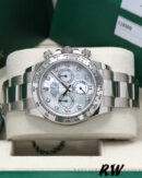 Rolex Cosmograph Daytona 116509 White Mother of Pearl Dial 40MM Mens Replica Watch - Image 5