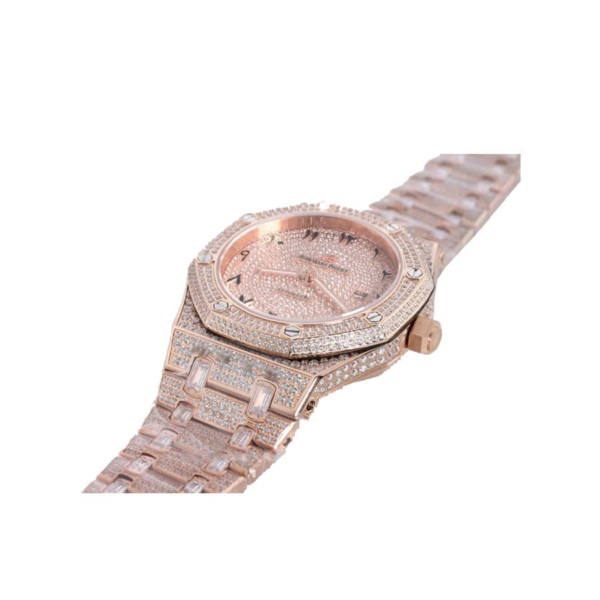Audemars Piguet Royal Oak Iced Out Rose Gold Replica - Image 4