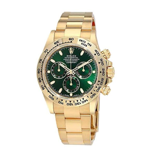 Rolex Cosmograph Daytona Oyster Yellow Gold Green Dial 116508-0013 Replica - Image 2