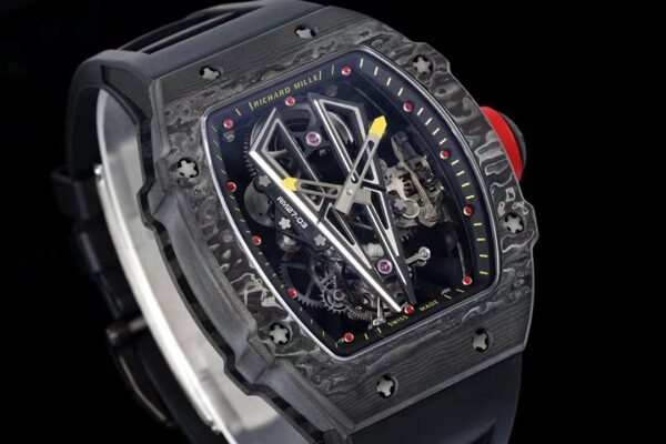 Replica RM 27-03 Rafael Nadal Black Tourbillon Black Rubber Strap - Image 2