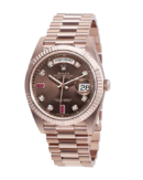 Replica Rolex Day-Date 128235 AR Rose Gold Wrapped Chocolate Dial - Image 2