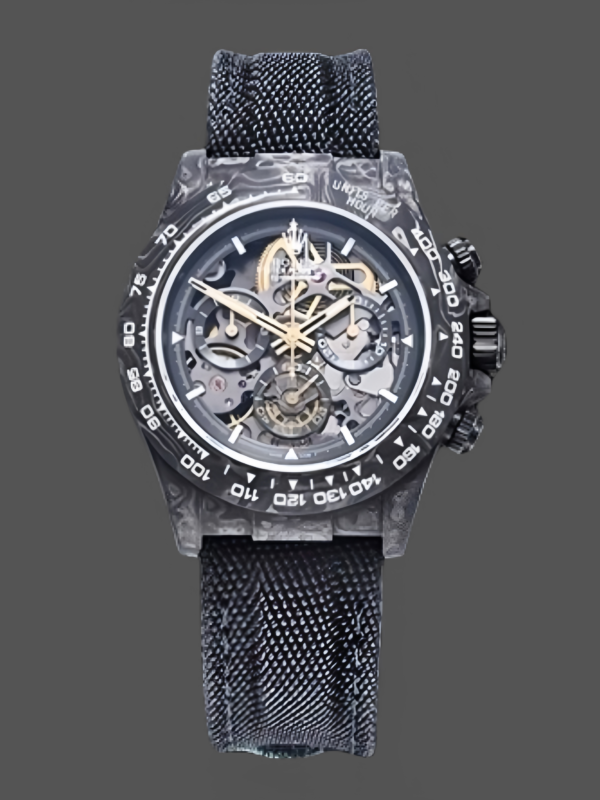 Rolex Daytona DIW Carbon Fiber Skeleton Black Replica Watch