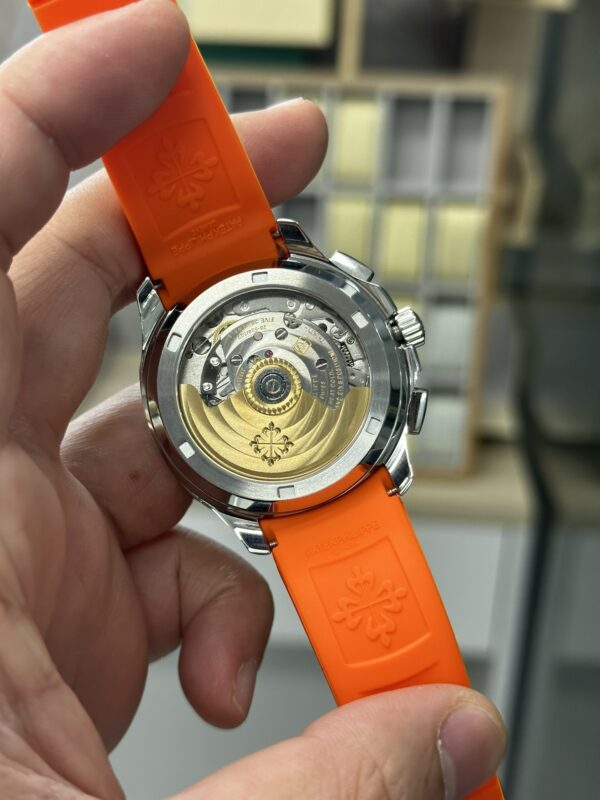 Replica Patek Philippe Aquanaut 5968A 001 Chronograph Orange Rubber 42mm - Image 8