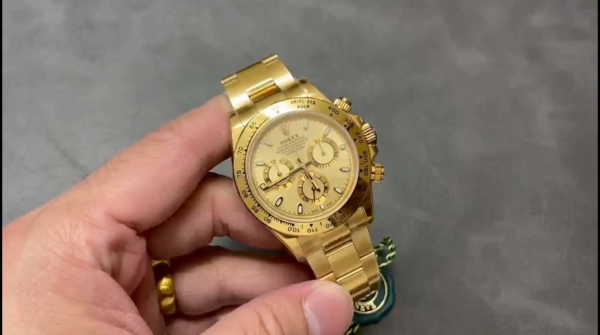Rolex Daytona 116508 Yellow Gold Champagne Index Dial 40MM Mens Replica Watch - Image 2