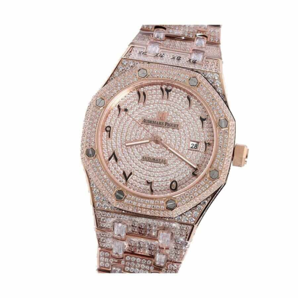 Audemars Piguet Royal Oak Iced Out Rose Gold Replica - Image 2