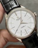 Replica Rolex Cellini Time 50509 Black Leather Strap White Dial 39mm Mens Replica Watch - Image 4
