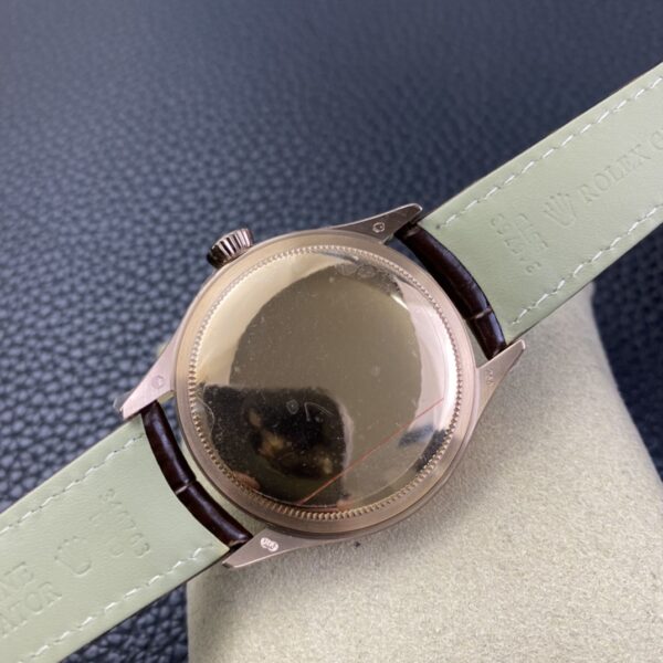 Replica Rolex Cellini Date Rose Gold Silver Crocodile Leather Strap 50515 39mm Mens Replica Watch - Image 10