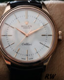 Replica Rolex Cellini Time 50505 Black Leather Strap White Dial 39mm Mens Replica Watch - Image 2