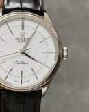 Replica Rolex Cellini Time 50509 Black Leather Strap White Dial 39mm Mens Replica Watch - Image 3