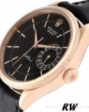 Replica Rolex Cellini Date 50515 Rose Gold Black Index Dial 39mm Mens Replica Watch - Image 4
