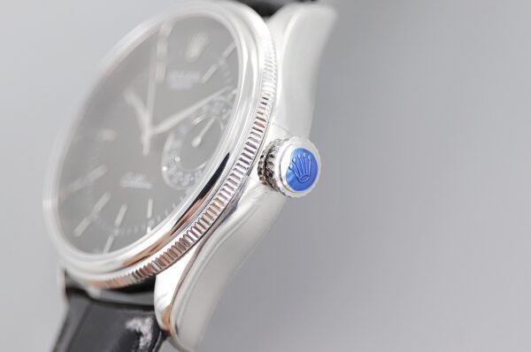 Replica Rolex Cellini Date 50519 Black Leather Black Dial 39mm Mens Replica Watch - Image 5