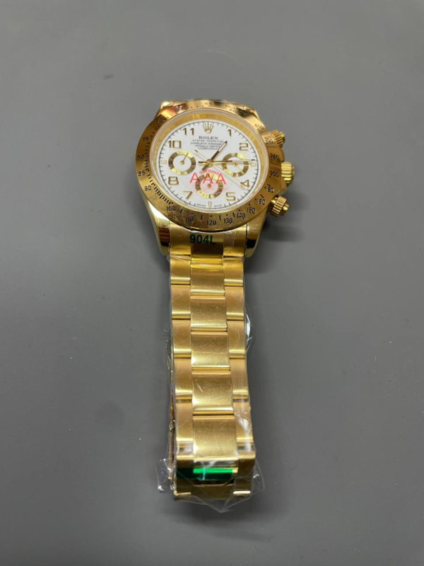 Rolex Daytona Cosmograph 116528 Yellow Gold White Dial Oyster Replica - Image 5